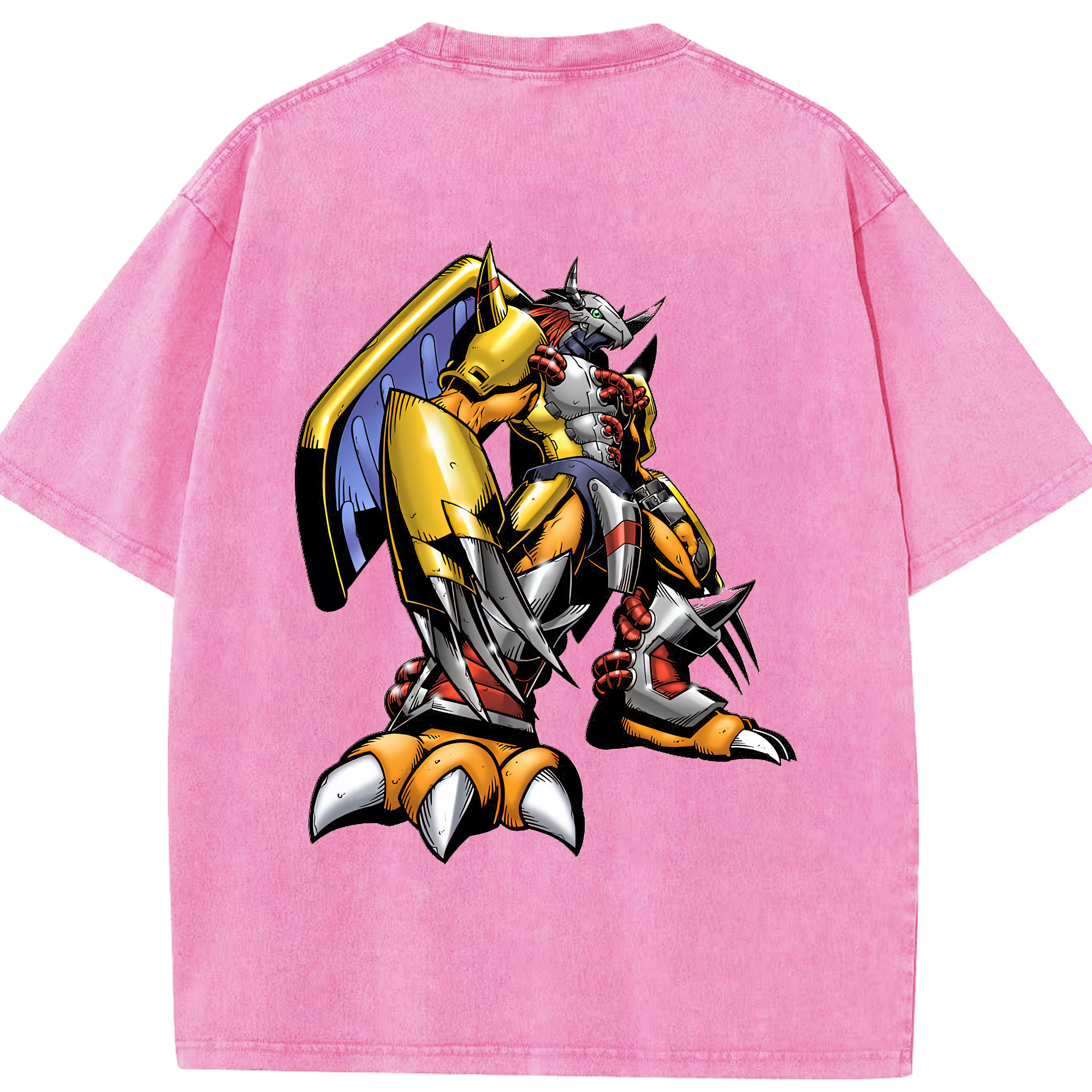 （画像用） Digimon デジタルモンスター/デジモン 綿100% ヴィンテージ風 半袖Tシャツ（背面プリント）